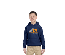 Youth Navy Logo Pull-Over Hoodie